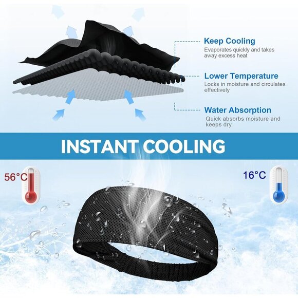 Moisture Wicking Non-Slip Sweatbands Women Running Yoga Gym Sports main image 5